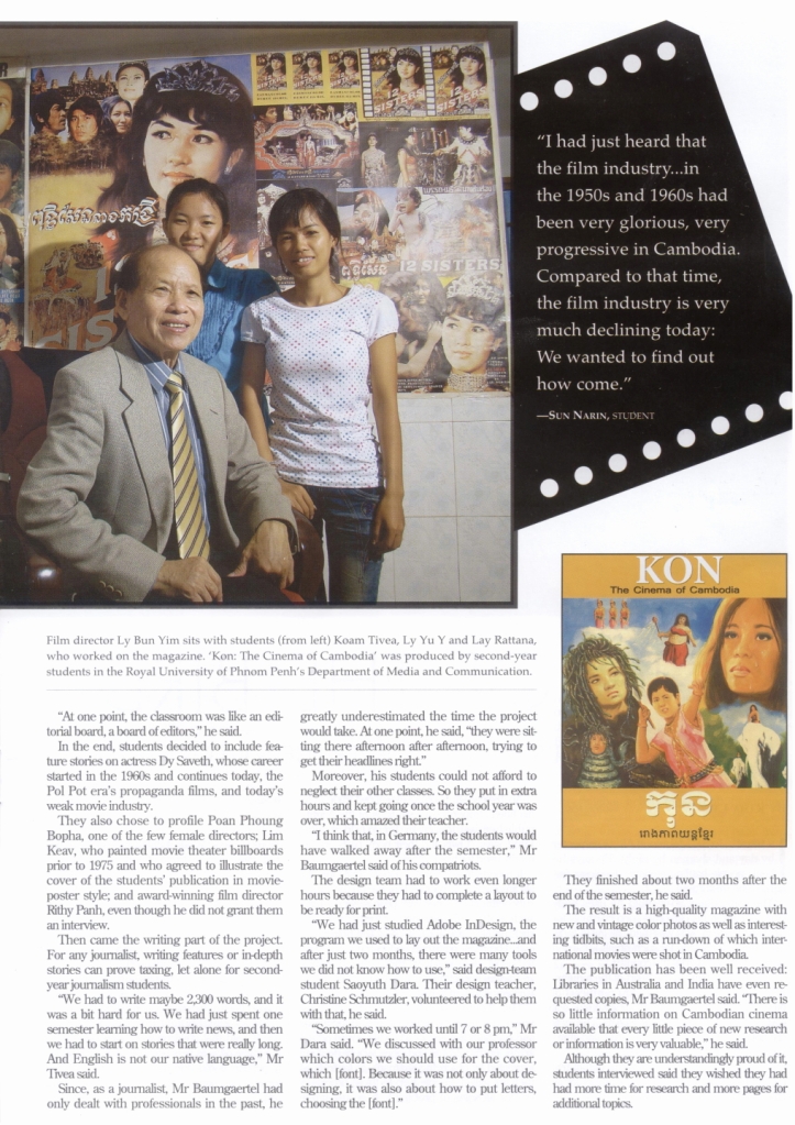 KON on The Cambodia Daily Newspaper